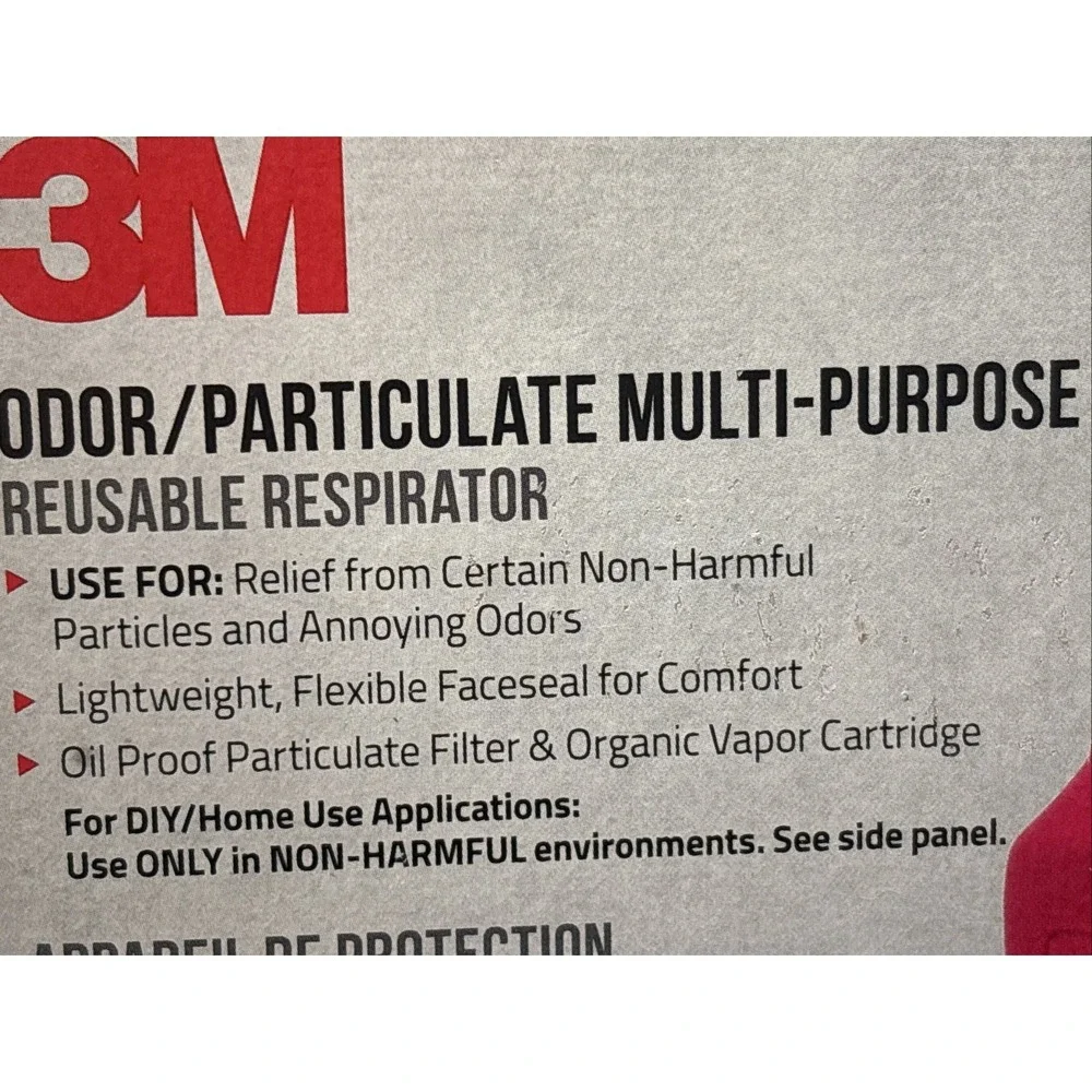 3M 65021HA1-DC Household Multi-Purpose Respirator Size Medium 2029/2030-Lot Of 3